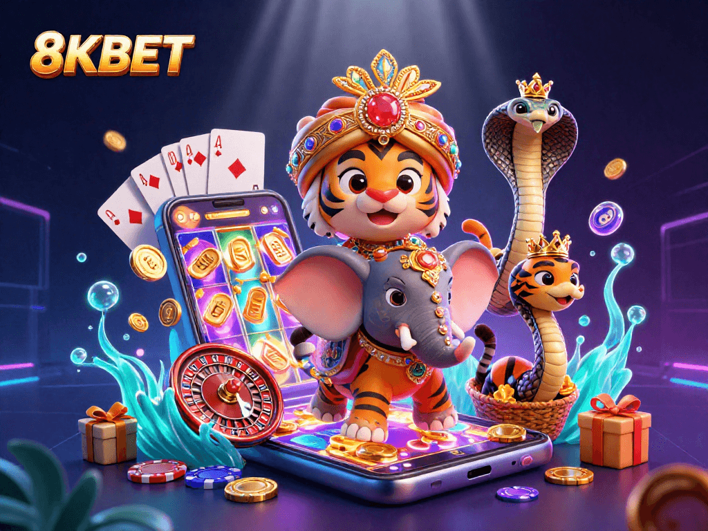 Experience the thrill of 8KBET with dynamic casino elements and a vibrant atmosphere.