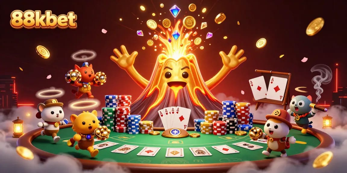 Experience thrilling gameplay with 88kbet as the golden volcano erupts coins and treasure!