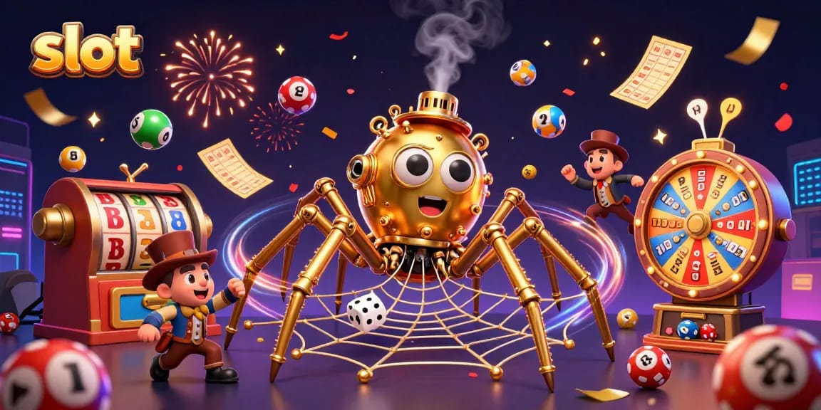 Menang main slot gacor di JKT8 dengan roda keberuntungan dan bola lotere berwarna.