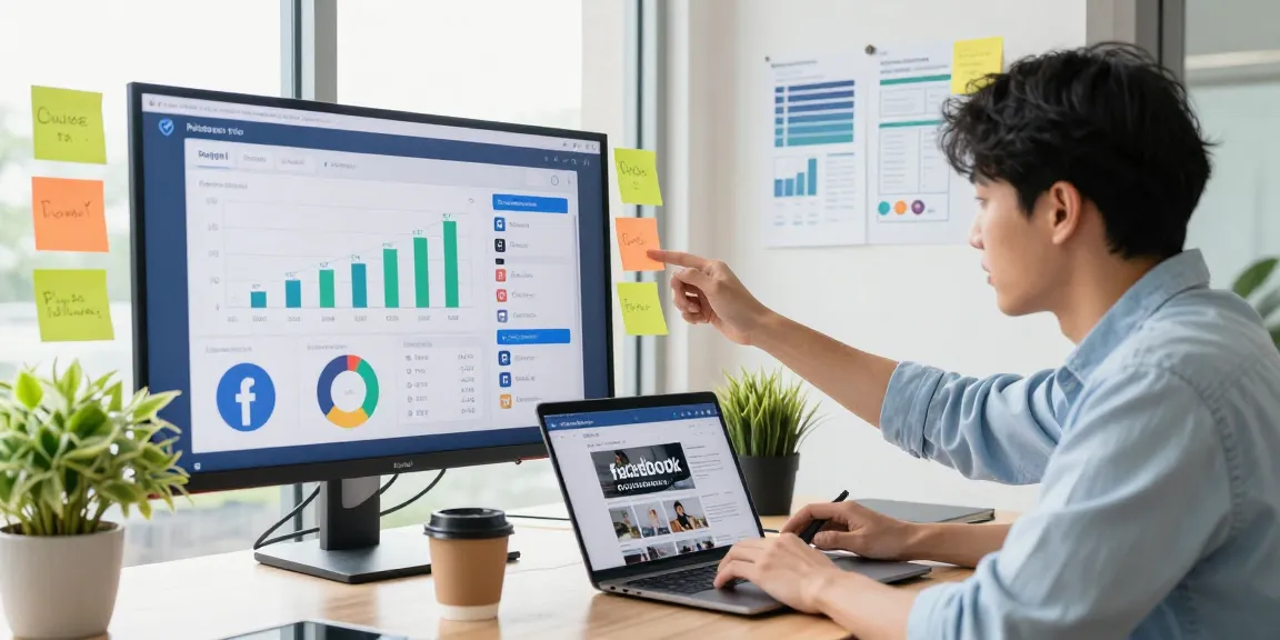 Analyze strategies to buy 1000 facebook followers in a modern office with social media metrics.