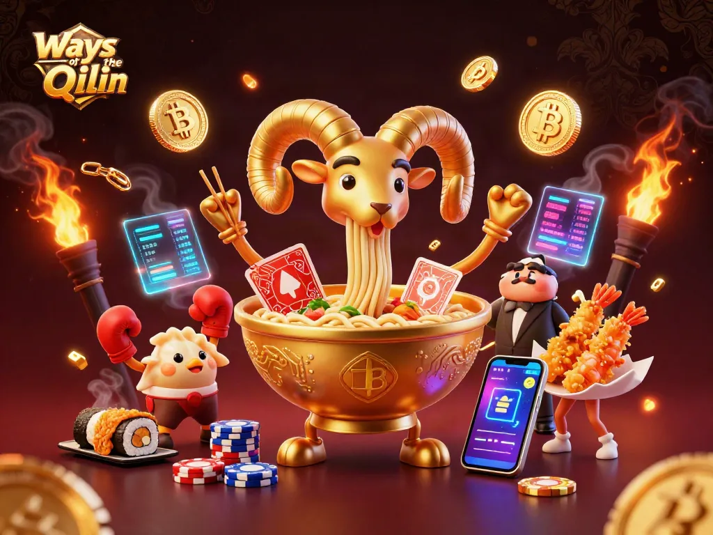 Engage in winning gaming with Ways of the Qilin featuring vibrant casino-themed characters and crypto elements.