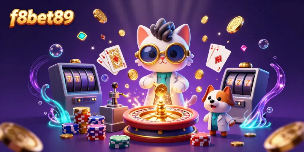 Experience thrilling gaming action at f8bet89 with vibrant characters and casino elements.