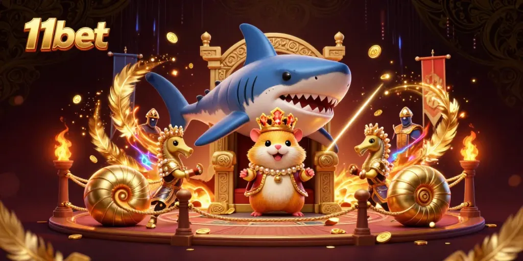 Enjoy thrilling gameplay at 11bet with a high-stakes casino illustration featuring vibrant characters.