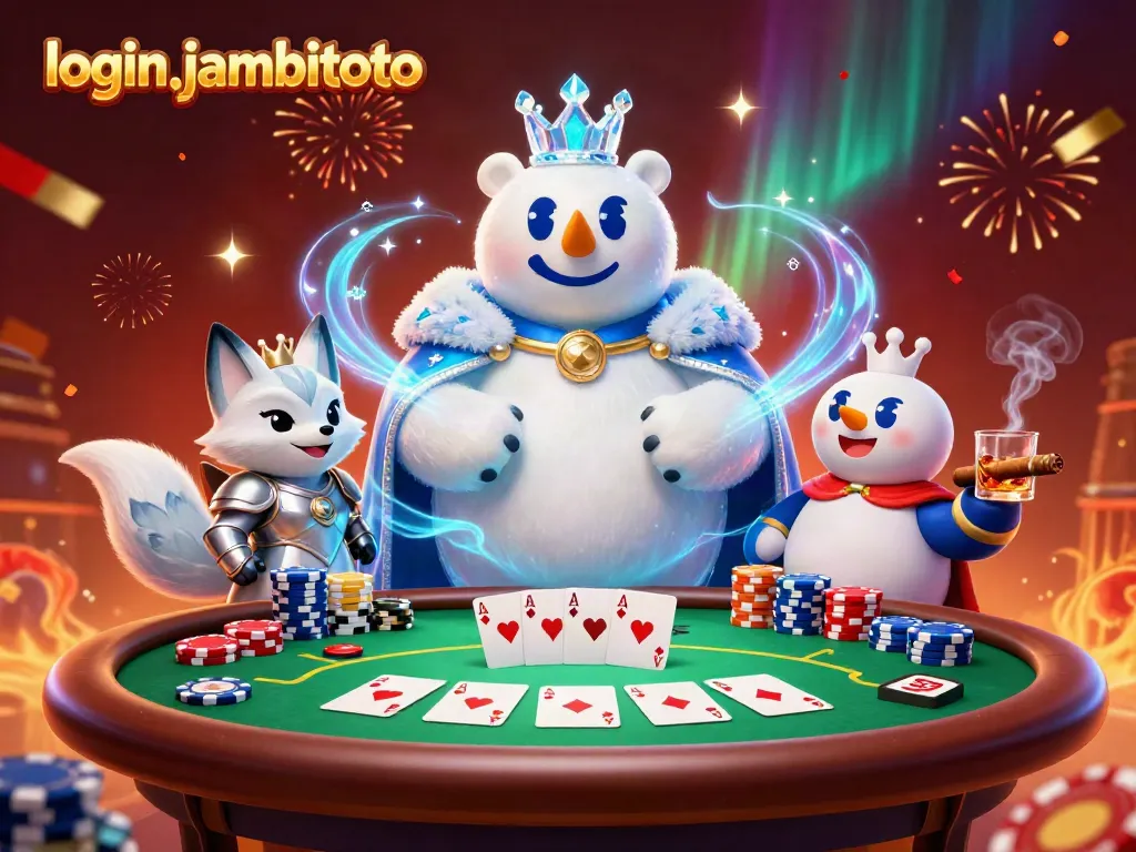 Join the excitement at login jambitoto with vibrant poker action featuring dynamic characters and gaming elements.