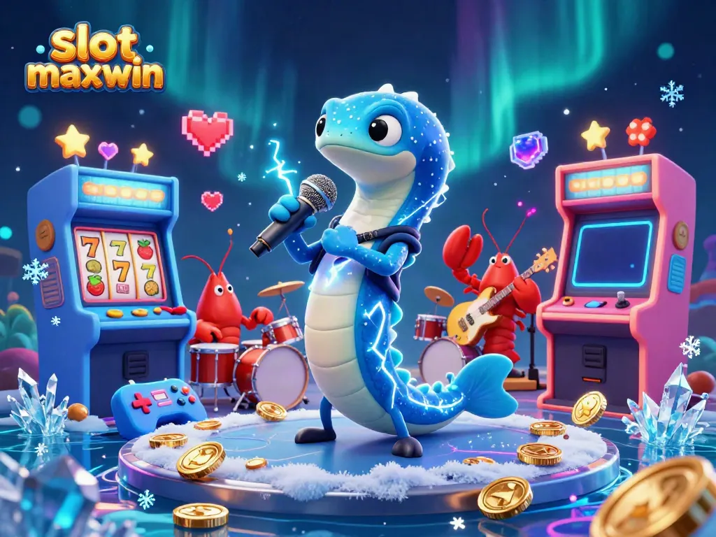 Experience slot maxwin action with dynamic underwater casino characters in a vibrant, colorful scene.