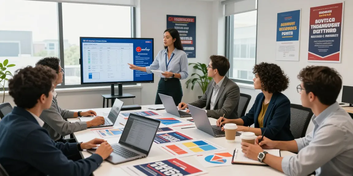 AI search optimization for candidates in a dynamic political campaign strategy meeting.