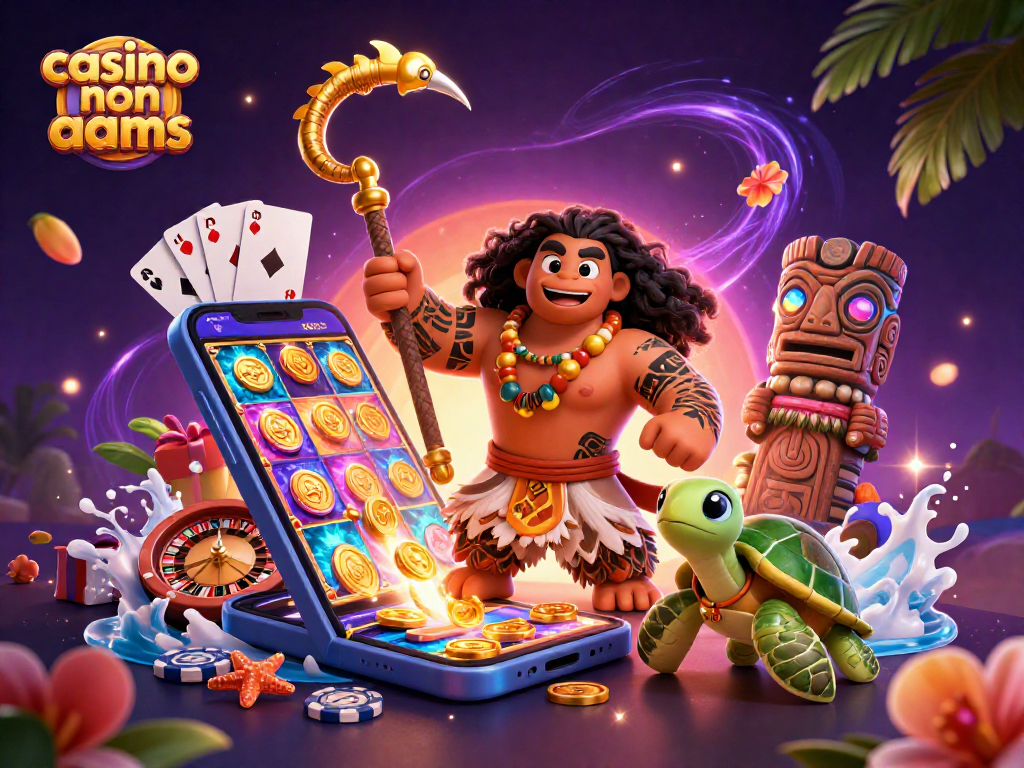Un'esperienza di gioco unica in un casino non AAMS con un dio Maui e un'amichevole tartaruga.