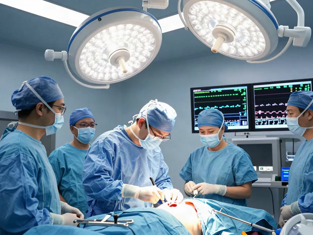 Chest surgery in Abu Dhabi with advanced techniques showcased by a surgical team in a modern operating room.