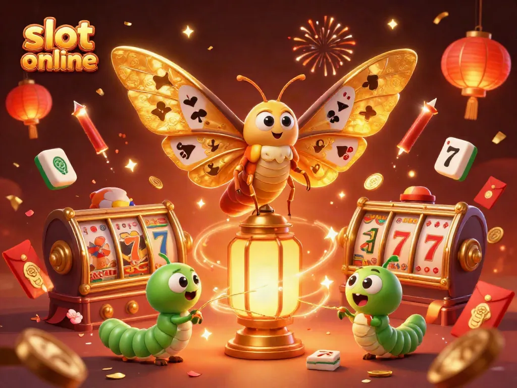 Rotasi slot online dengan karakter unik dan elemen keceriaan dalam ilustrasi 3D yang dinamis.