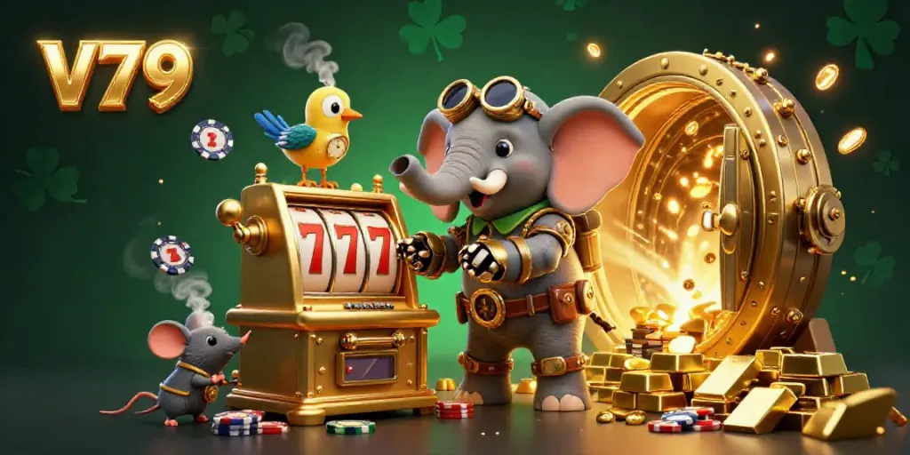 Experience V79 winning with lively steampunk characters and dazzling slot machine action.