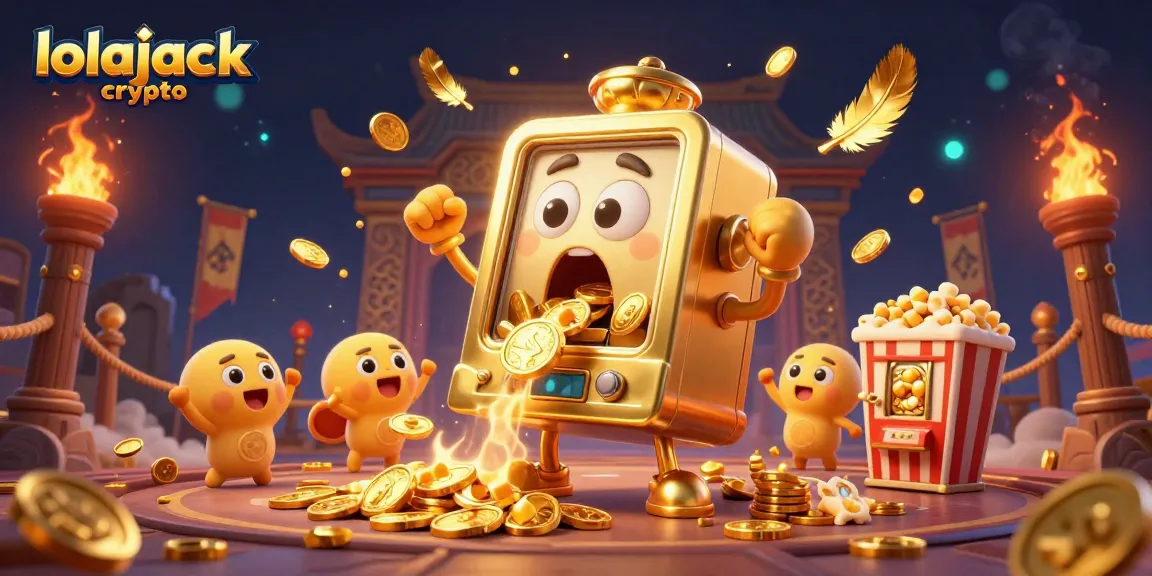 Experience the excitement of lolajack crypto as the jackpot spills forth from a golden slot machine.