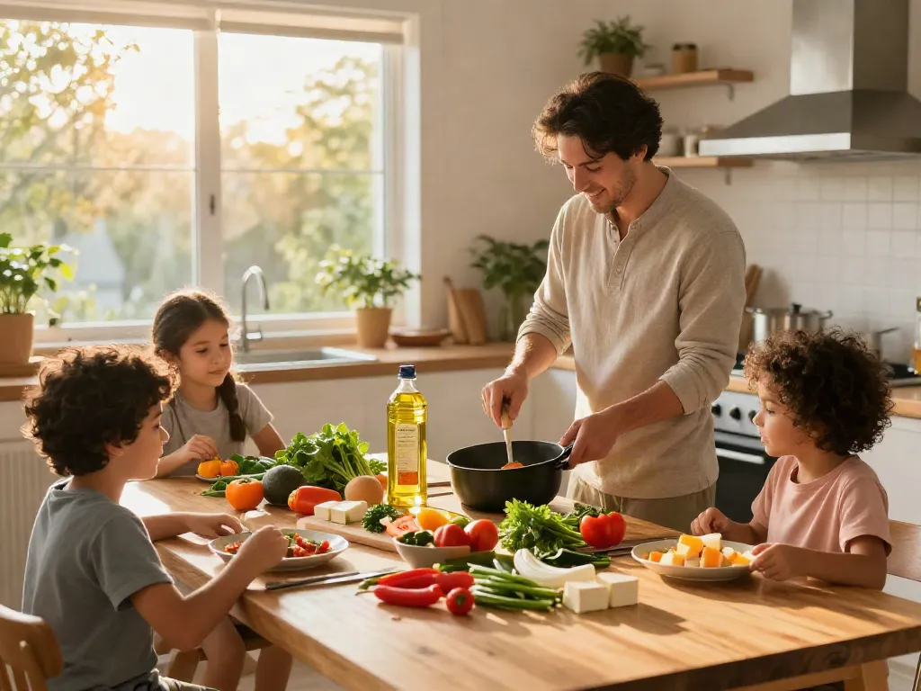 Minyak sehat dari https://merdeka123.info/ digunakan keluarga untuk memasak hidangan sehat bersama.