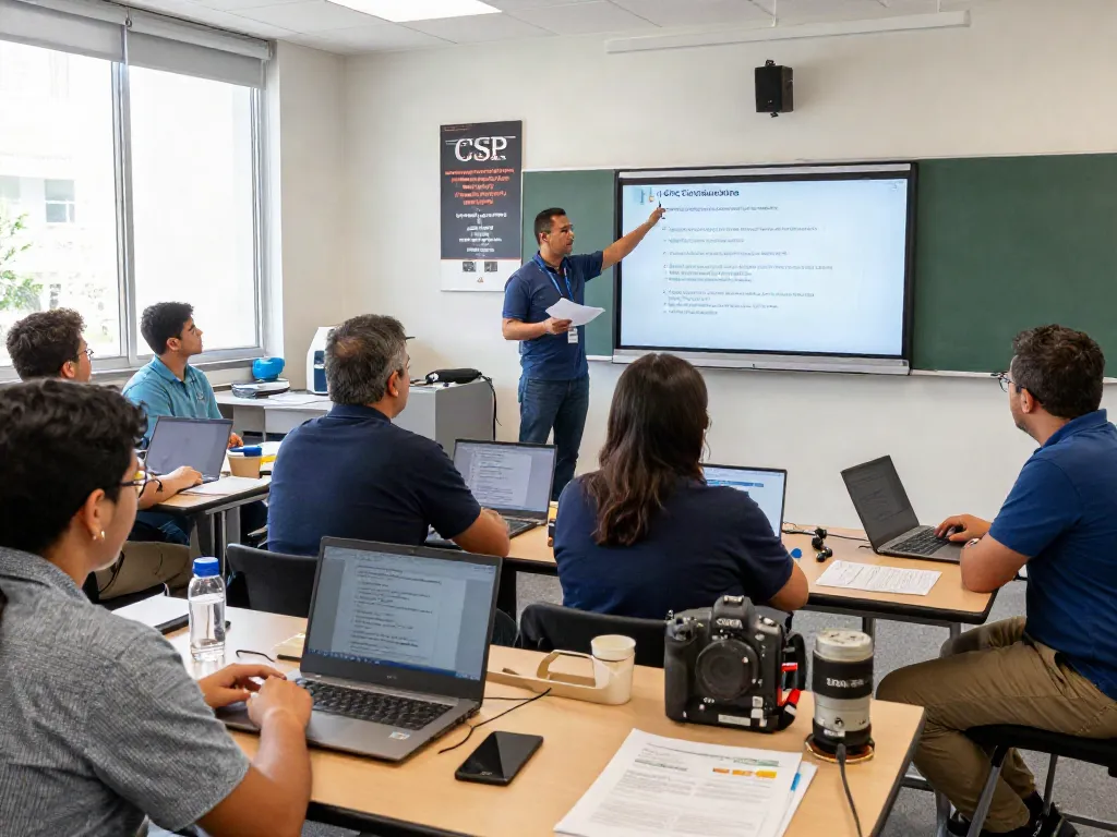 CSP Certification training session with diverse professionals engaged in learning about workplace safety standards.