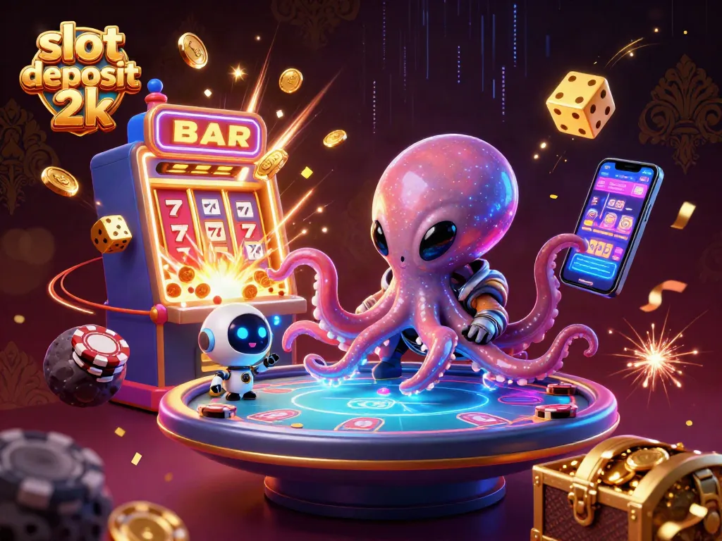 Engage in thrilling gameplay with slot deposit 2k featuring vibrant alien characters and dynamic casino elements.