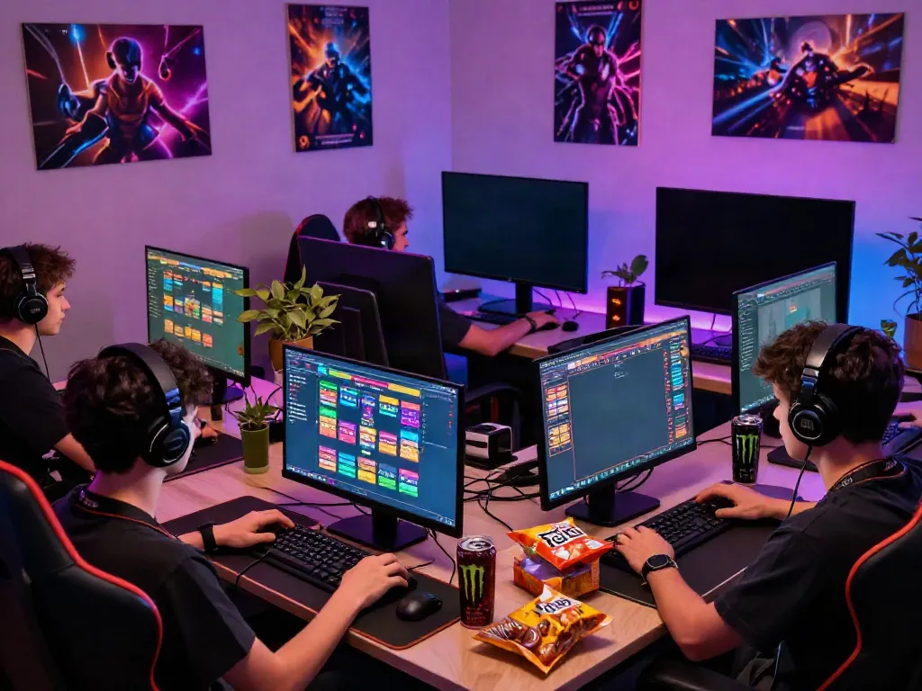 Players immersed in an exciting togel online gaming session with vibrant screens.