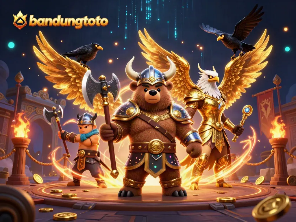 Experience thrilling gameplay action at Bandungtoto with vibrant casino elements and dynamic characters.