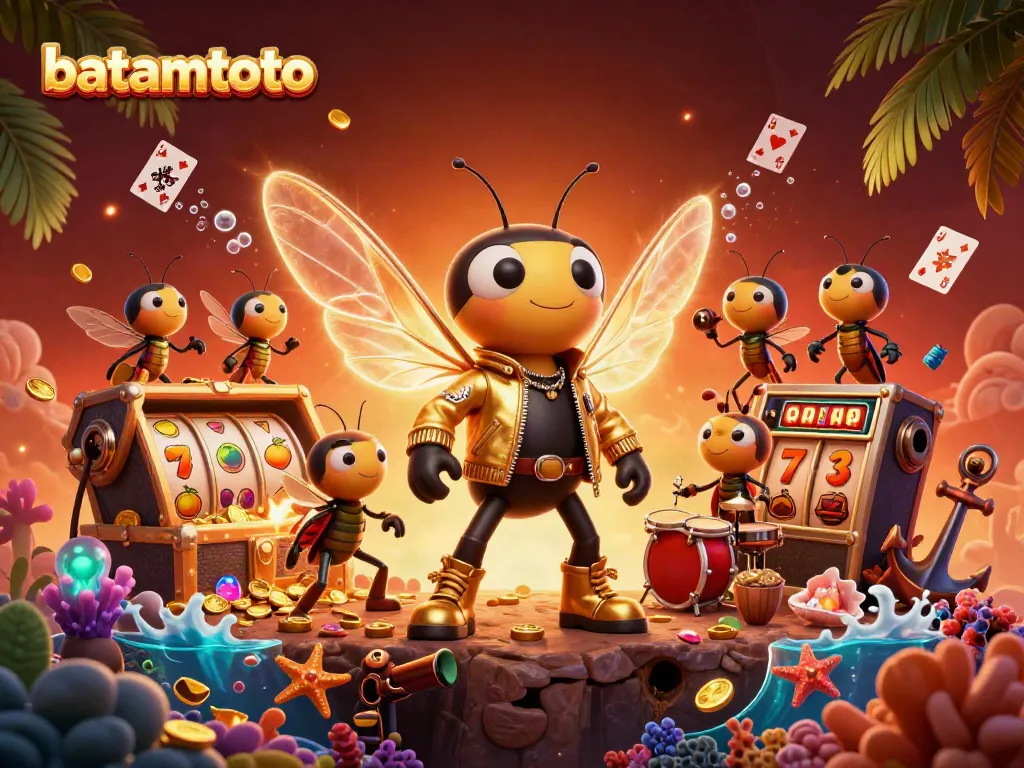 Experience batamtoto's thrilling slots with a lively rock star scene full of vibrant game elements.