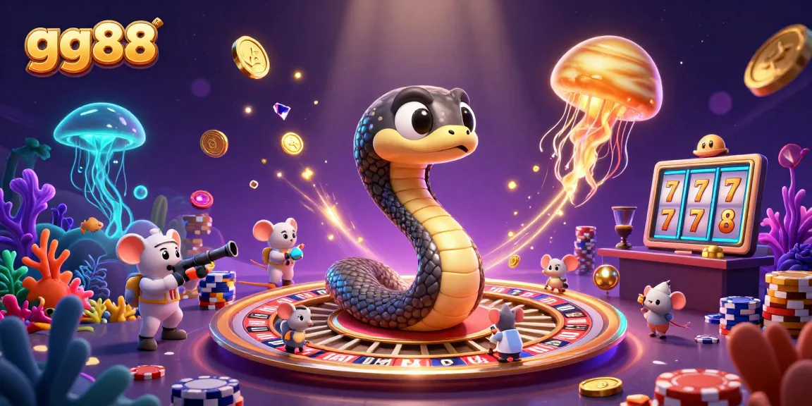 Experience thrilling jackpots and underwater adventures with gg88's vibrant fish shooting game illustration.