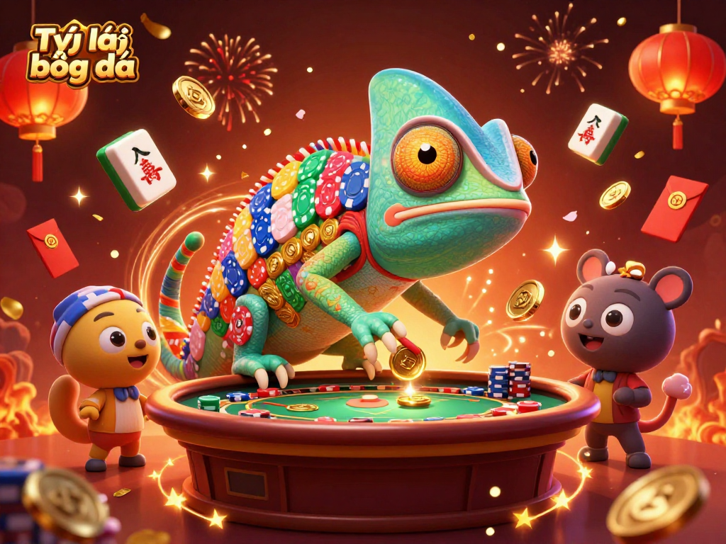 Engage in thrilling gameplay with Tỷ lệ bóng đá in this vibrant casino scene featuring dynamic cartoon characters.