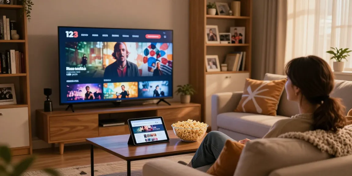 Enjoying free streaming on 123movies in a cozy living room.