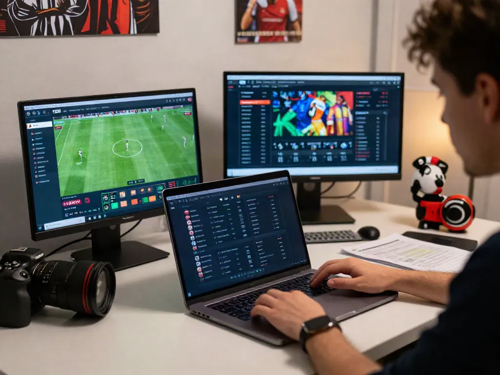 WWBOLA user engaging with high-odds soccer betting interface on laptop.