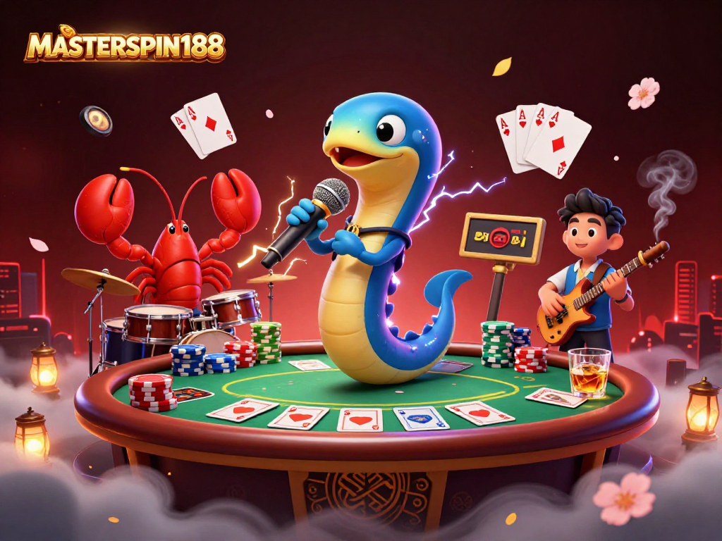 Engage with MASTERSPIN188 through an immersive underwater casino scene with vibrant gaming elements.